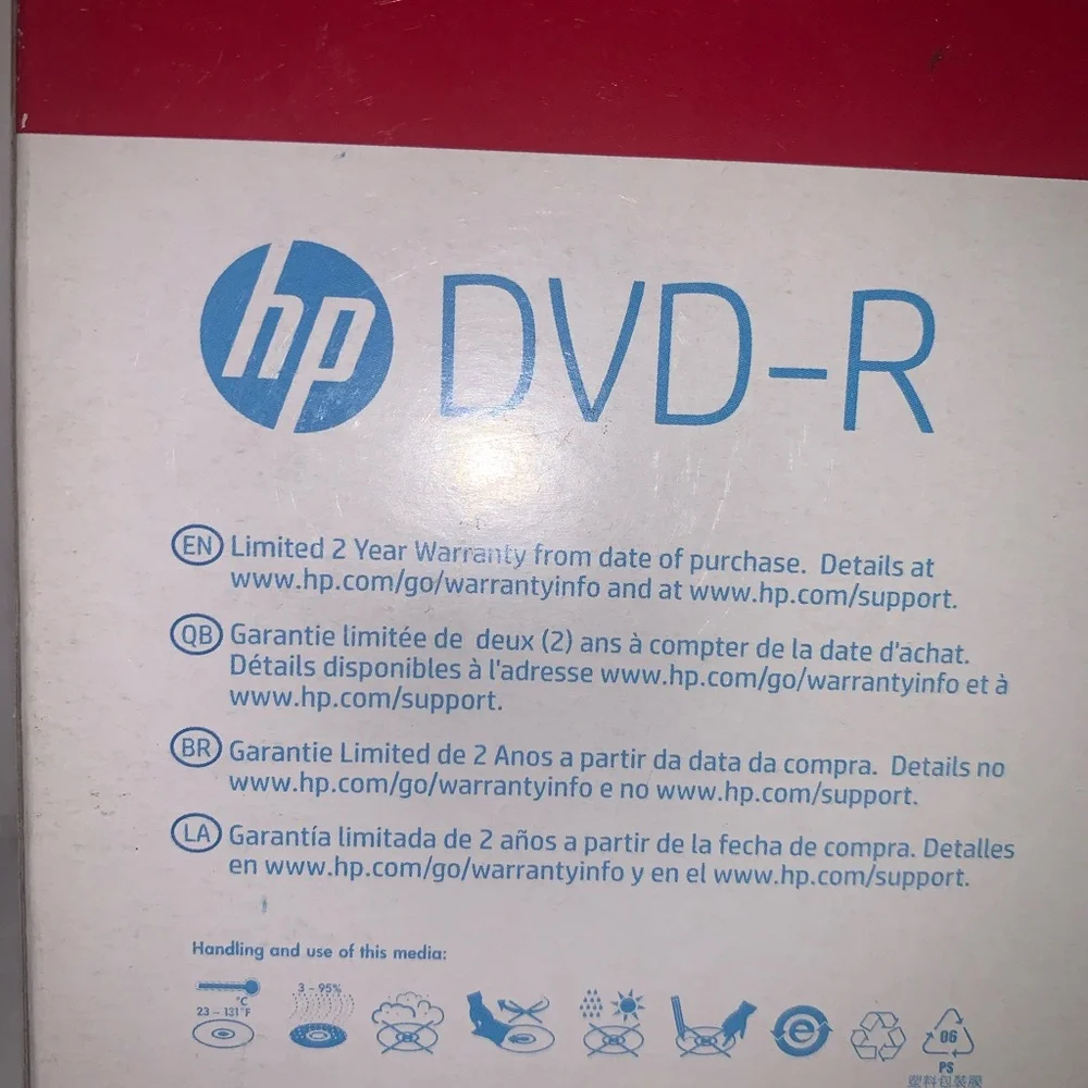 HP DVD-R 16x 4.7GB 5 Pack Red and Blue